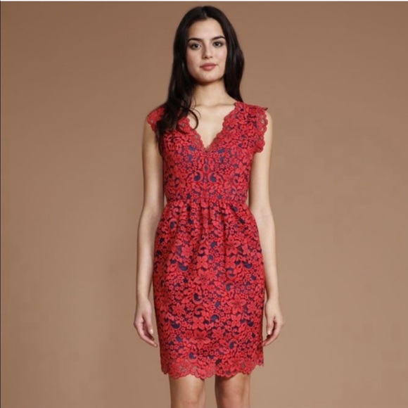 Shoshanna Dresses & Skirts - REVOLVE Shoshanna Loren Red Lace Sierra Dress 10